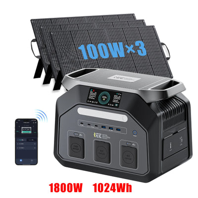 Station Électrique Portable Solaire IEE P1800 1800W 1024Wh