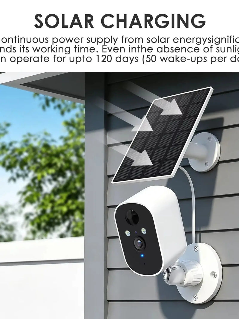 Caméra Solaire WiFi 1080P Zoom 4X Détection Humaine PIR