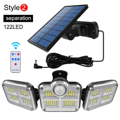 Projecteur Solaire 20W 122 LED Tête Réglable IP65 Extérieur