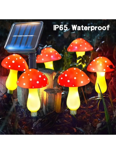 Lampes Solaires Champignons Rouges Décoratives pour Allée