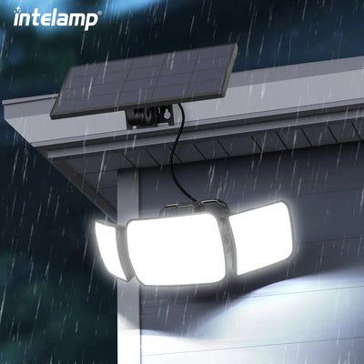 Lampe Solaire 6000mAh 1200LM 3 Têtes Double Capteur