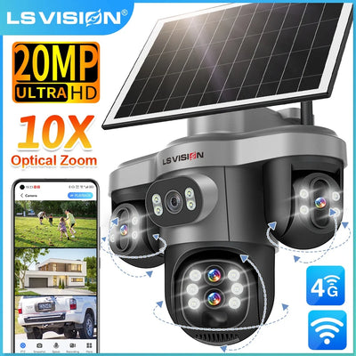 Caméra Solaire 4G WiFi Zoom 10X Extérieure PTZ