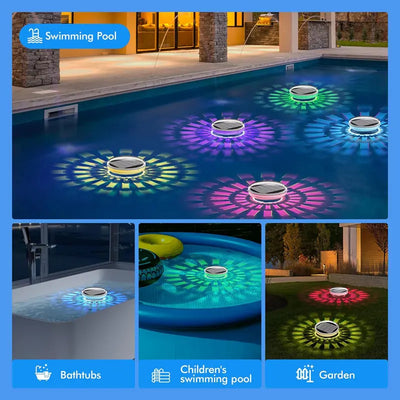 Lampe Solaire Piscine Flottante LED RGB avec Télécommande IP67