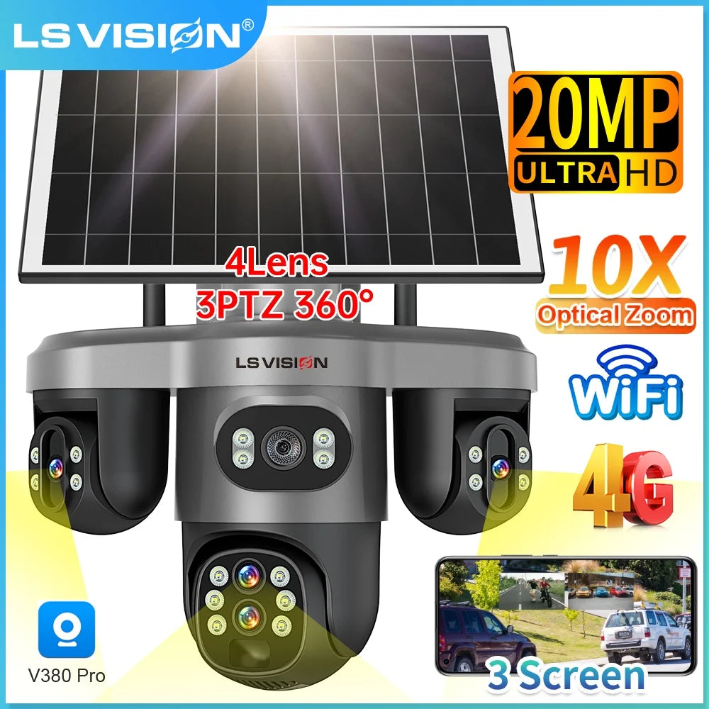 Caméra Solaire 4G Zoom 10X PTZ 360°