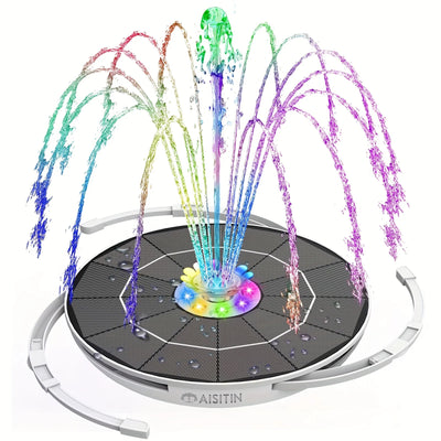 Pompe Fontaine Solaire LED 6,5W Bain d'Oiseaux Décoration Jardin