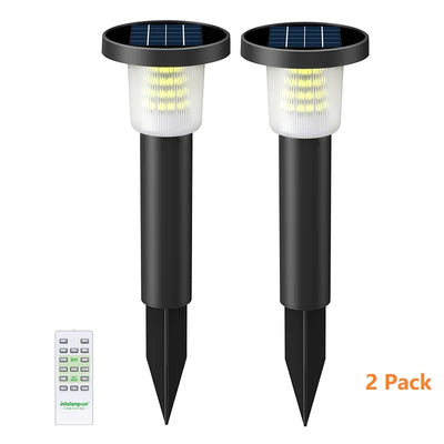 Lampe Solaire de Jardin à Planter pour Pelouse et Allée (Lot de 2)