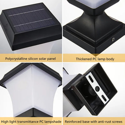 Lampe Solaire Carrée Extérieure Étanche Jardin - vue 5