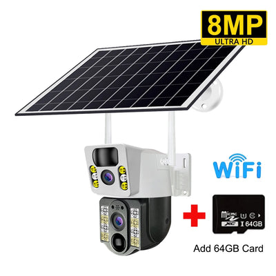 Caméra de Surveillance Solaire 4G Double Objectif 4K V380