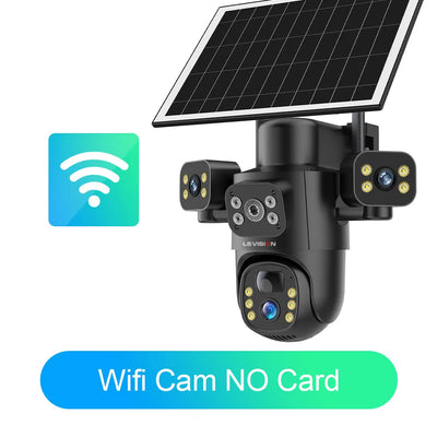 Caméra Solaire 4G WiFi 3 Objectifs 4K Extérieure
