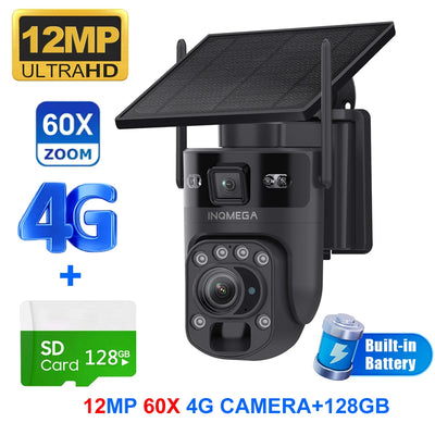 Caméra de Surveillance Solaire INQMEGA 4G 12MP Zoom Optique 60X