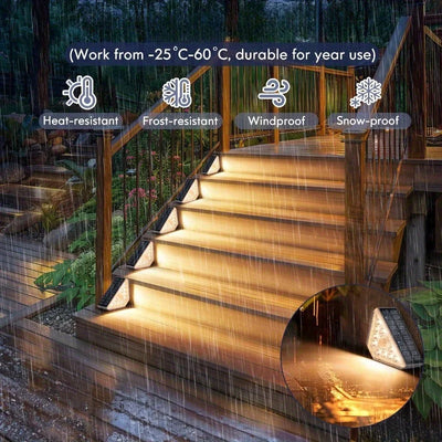 Lampe Solaire Escalier Extérieur 10 LED Détecteur de Mouvement