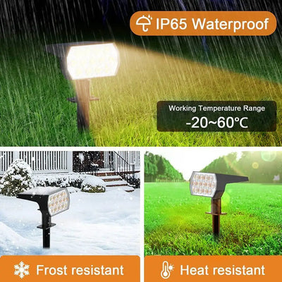 Spot Solaire Extérieur 52 LED à Planter pour Jardin, Cour et Allée