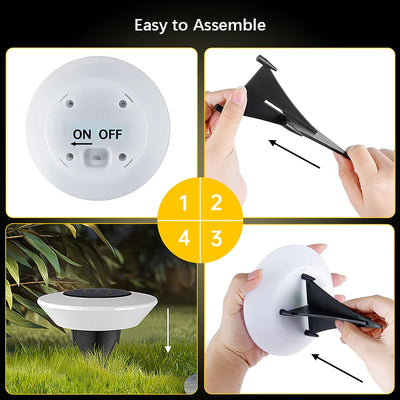 Lampe Solaire Pelouse 14 LED 360° Étanche Jardin Allée Camping