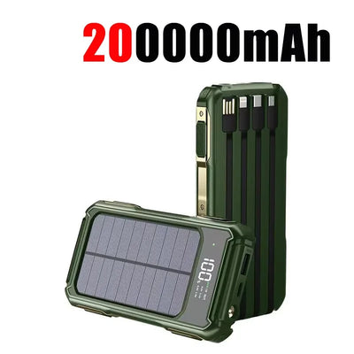 Power Bank Solaire 200000mAh 4 en 1 Affichage