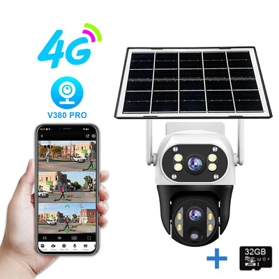 Caméra solaire 4G PTZ rotative sans fil