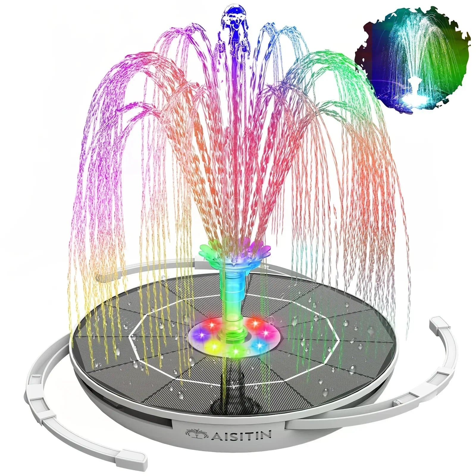 Pompe de fontaine solaire LED 6,5W pour bain d'oiseaux