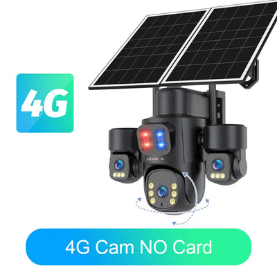 Caméra Solaire 4G WiFi 3 Objectifs 4K Extérieure