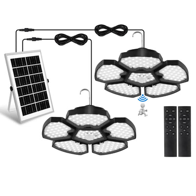 Lampe Solaire Suspendue 156 LED Détecteur Mouvement Garage