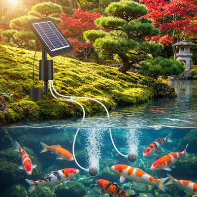 Pompe à Oxygène Solaire pour Bassin avec Pierres à Bulles