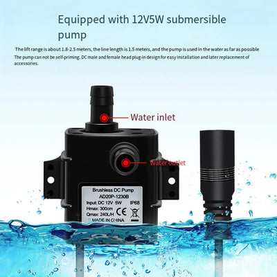Pompe Solaire 12V pour Bassin et Aquarium avec Filtration