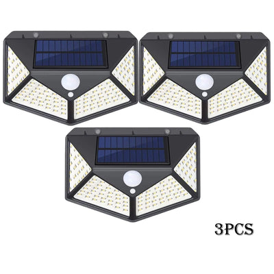 Lampe Solaire Extérieur Détecteur de Mouvement 100 LED Murale