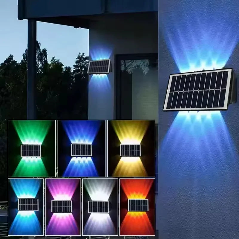 Applique solaire murale LED RGB extérieure