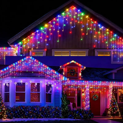 Guirlande Solaire Extérieure Rideau Lumineux LED