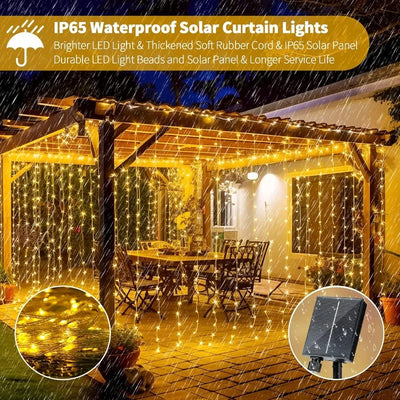 Guirlande Solaire 3x3 m 300 LED 8 Modes Noël et Halloween
