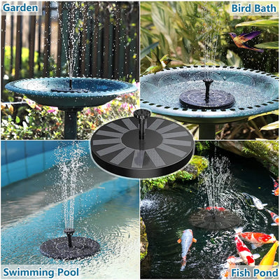 Fontaine Solaire Flottante à 7 Buses pour Bain d'Oiseaux