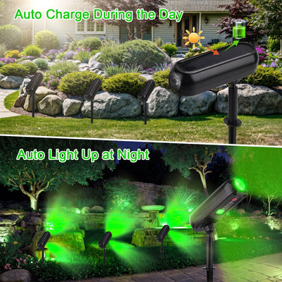 Lampe Solaire Verte Applique Murale Jardin IP65 4 Pièces