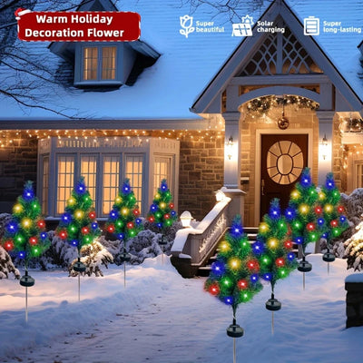 Lampe Solaire Arbre de Noël LED Étanche Jardin et Patio