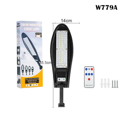 Lampadaire Solaire Détecteur de Mouvement Extérieur 180°, jusqu'à 168 LED