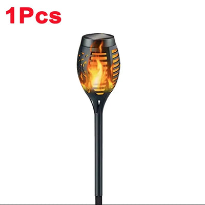 Torche Solaire Effet Flamme Jardin Extérieur Étanche