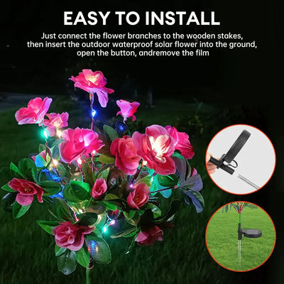 Lampe Solaire Fleur Extérieur Azalée LED sur Piquet