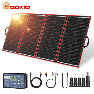 Panneau Solaire Pliable Dokio 300W Portable avec Contrôleur 12V