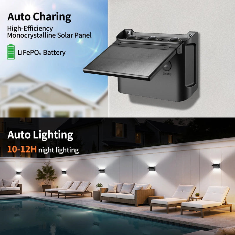 Applique Murale Solaire Intelamp 3 Teintes Haut et Bas