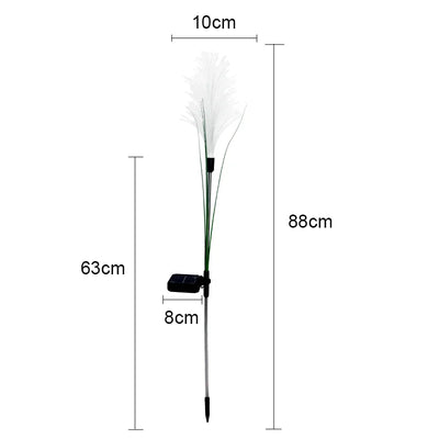Piquet Solaire Jardin Roseau Lumineux LED Étanche