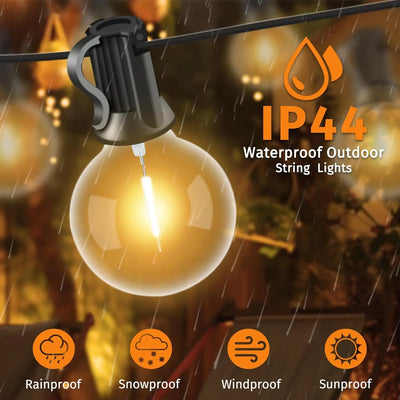 Guirlande Solaire G40 LED Télécommande Minuterie 8 Modes