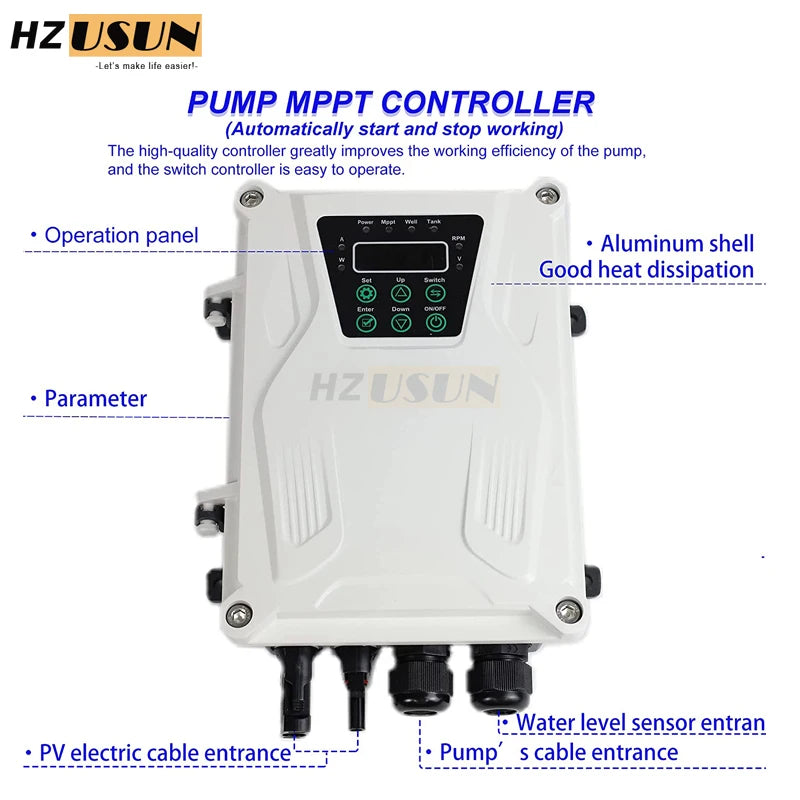 Contrôleur MPPT pour Pompe Solaire à Vis 24V-48V Connecteur MC4