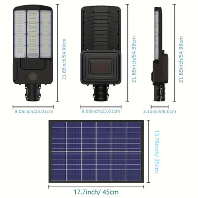 Réverbère Solaire 2 Panneaux Détecteur Mouvement Jardin Parking