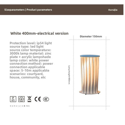 Lampe Solaire de Colonne sur Pied d'Extérieur