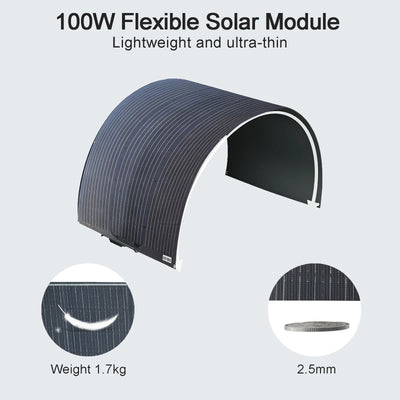 Panneau Solaire Flexible ETFE 18V Chargeur 12V Camping-Car