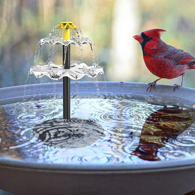 Fontaine Solaire 3 Niveaux Bain d'Oiseaux Panneau 4W