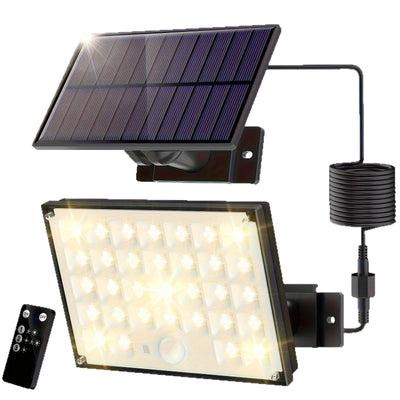 Projecteur Solaire 127 LED Blanc Chaud Détecteur Mouvement IP65