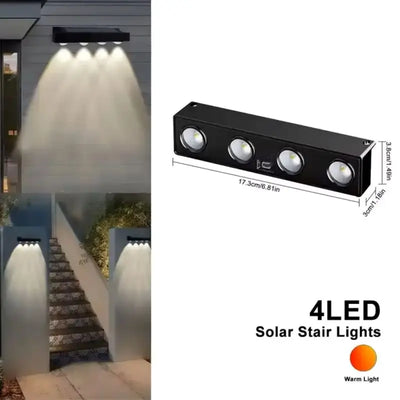 Applique Murale Solaire Extérieur Sans Fil 4 ou 8 LED