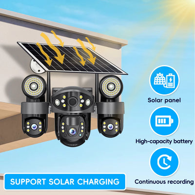 Caméra Solaire 4G Extérieure 12MP Vision Nocturne