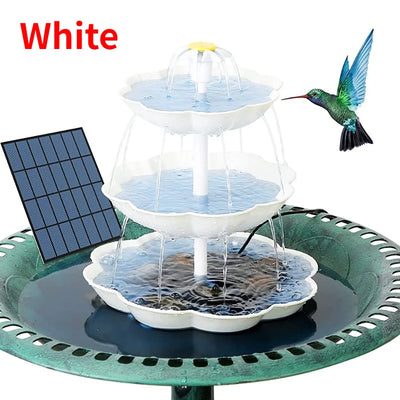 Fontaine Solaire Bain d'Oiseaux 3 Niveaux