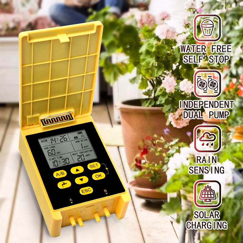 Système d'Arrosage Solaire Automatique Écran Numérique