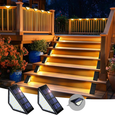 Lampes Solaires d'Escalier 24 LED Porche et Porte d'Entrée, Pack Imperméable