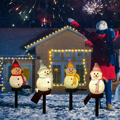 Piquet Solaire Bonhomme de Neige pour Pelouse et Cour